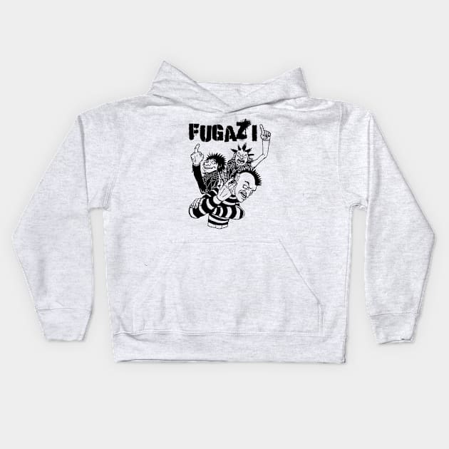 Punk Rock Man Of Fugazi Kids Hoodie by samsa